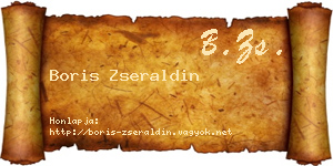 Boris Zseraldin névjegykártya
